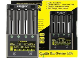 Acculader Lii-500S: 4 Sleuven, LCD-Touch, USB-uitgang (46% Korting!)