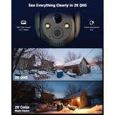 COCOCAM 4G LTE Beveiligingscamera Wit - 2K Draadloos Zonne-energie (34% Korting)