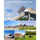 COCOCAM 4G LTE Beveiligingscamera Wit - 2K Draadloos Zonne-energie (34% Korting)