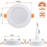 LED Inbouwspots Badkamer 9W IP54 Wit | Set van 6 | 55% Korting
