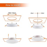 LED Inbouwspots Badkamer 9W IP54 Wit | Set van 6 | 55% Korting