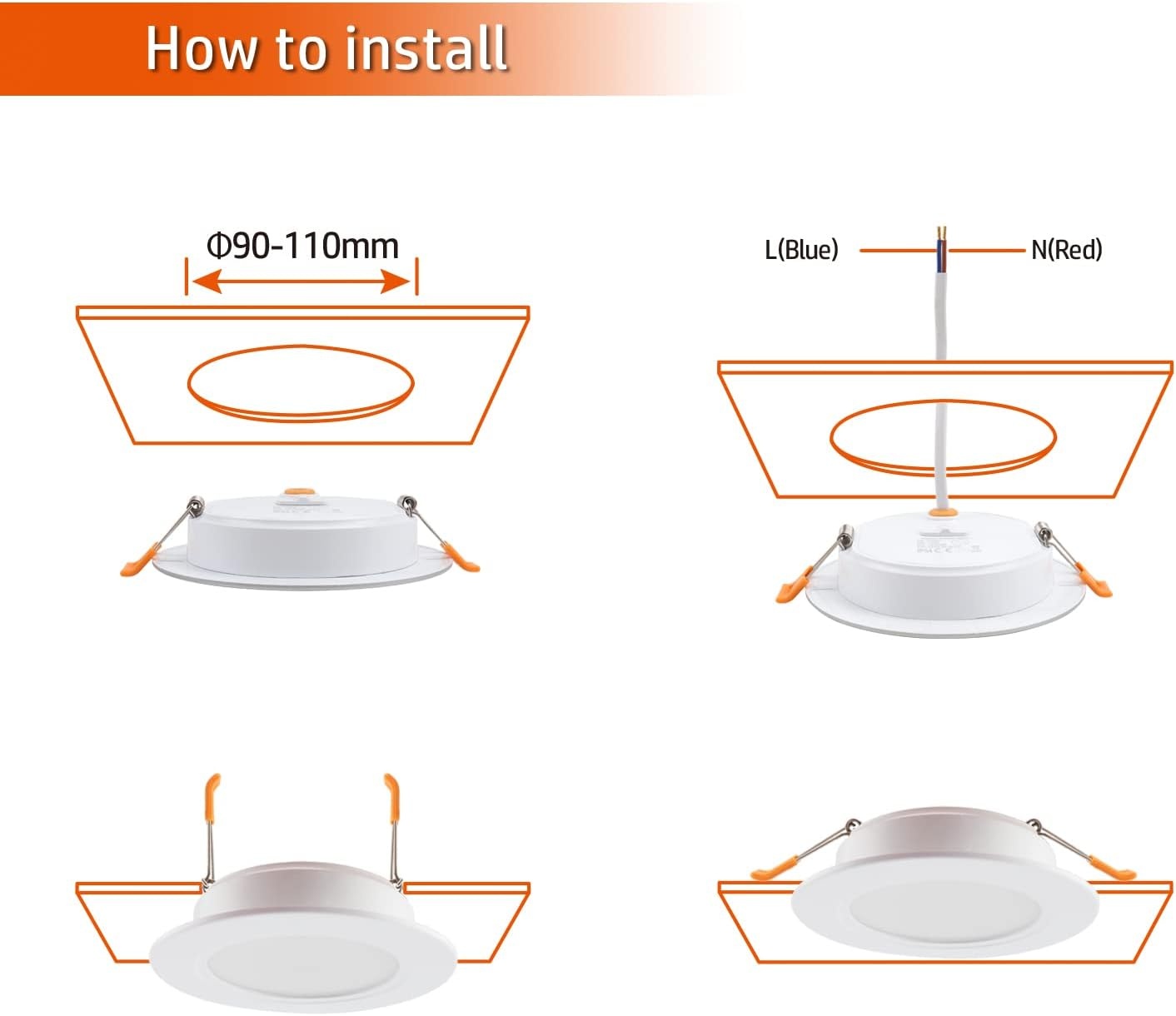 LED Inbouwspots Badkamer 9W IP54 Wit | Set van 6 | 55% Korting