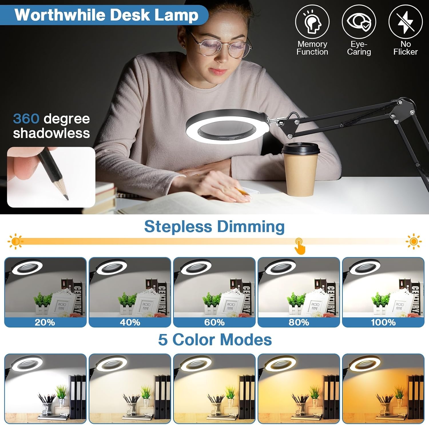 Cadrim LED Vergrootglas met Standaard - 10x Vergroting (33% Korting)