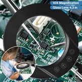 Cadrim LED Vergrootglas met Standaard - 10x Vergroting (33% Korting)