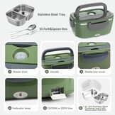 Elektrische Lunchbox 100W, 1.5L - Warm Eten Onderweg & Kantoor (Groen)