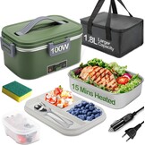 Elektrische Lunchbox 100W, 1.5L - Warm Eten Onderweg & Kantoor (Groen)