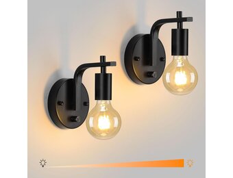 Retro Wandlamp Kast Zwart Mat - 53% Korting