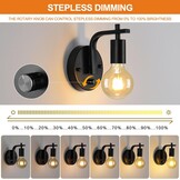 Dimbare Retro Wandlamp Zwart - Touch Bediening - 71% Korting