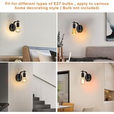Dimbare Retro Wandlamp Zwart - Touch Bediening - 71% Korting