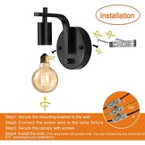 Dimbare Retro Wandlamp Zwart - Touch Bediening - 71% Korting