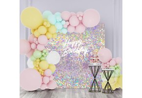 Paillettenwand Zilver Regenboog 24St. - Feestelijke Achtergrond met 37% Korting