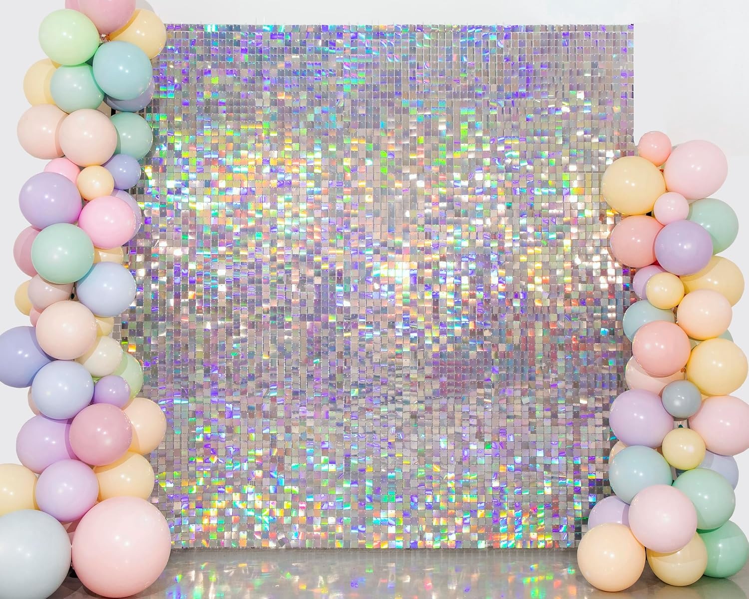 Paillettenwand Zilver Regenboog 24 Stuks 2.16m² - 58% Korting