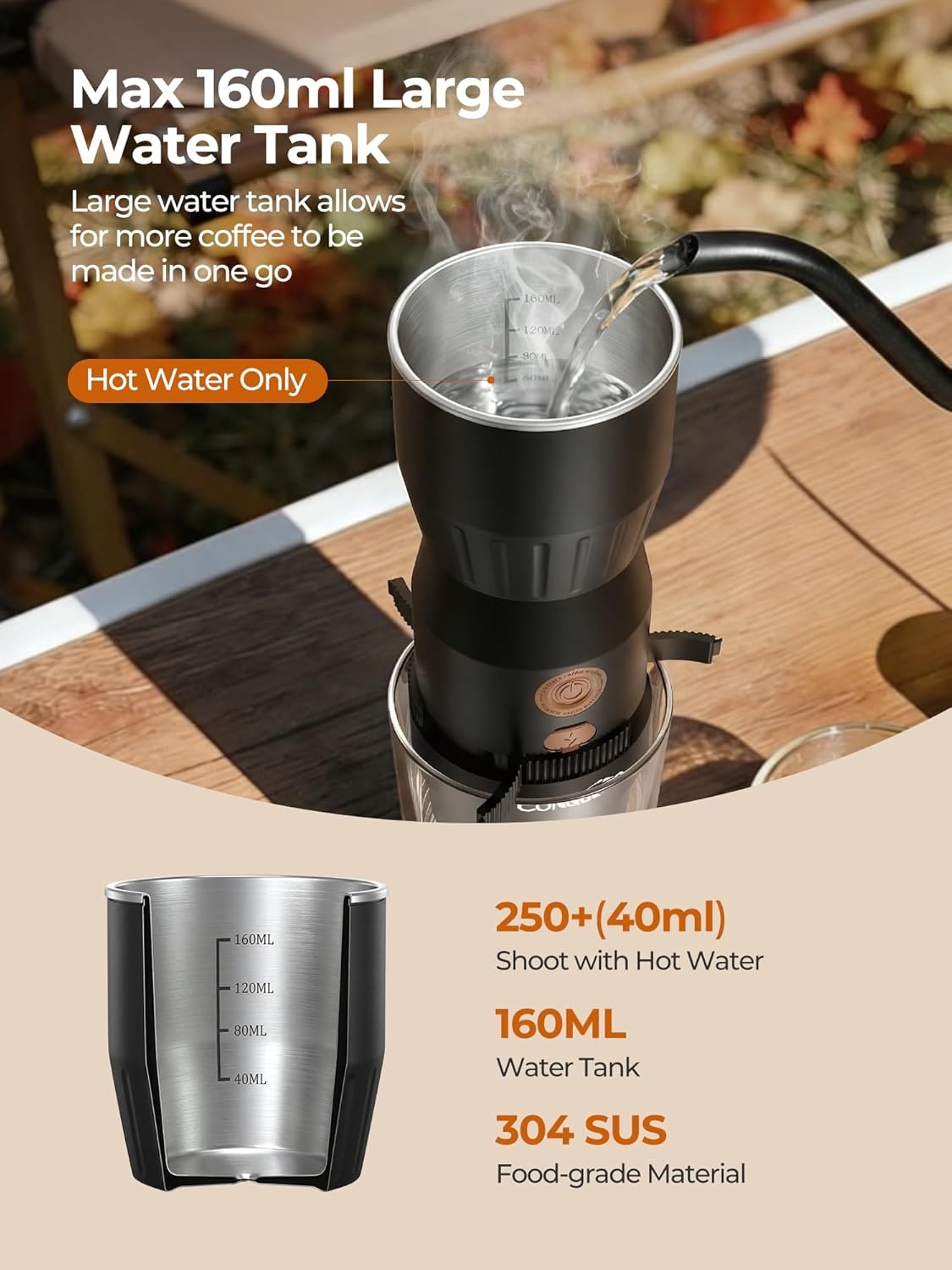 Draagbare Handheld Espressomachine met 2300mAh Batterij - 34% Korting