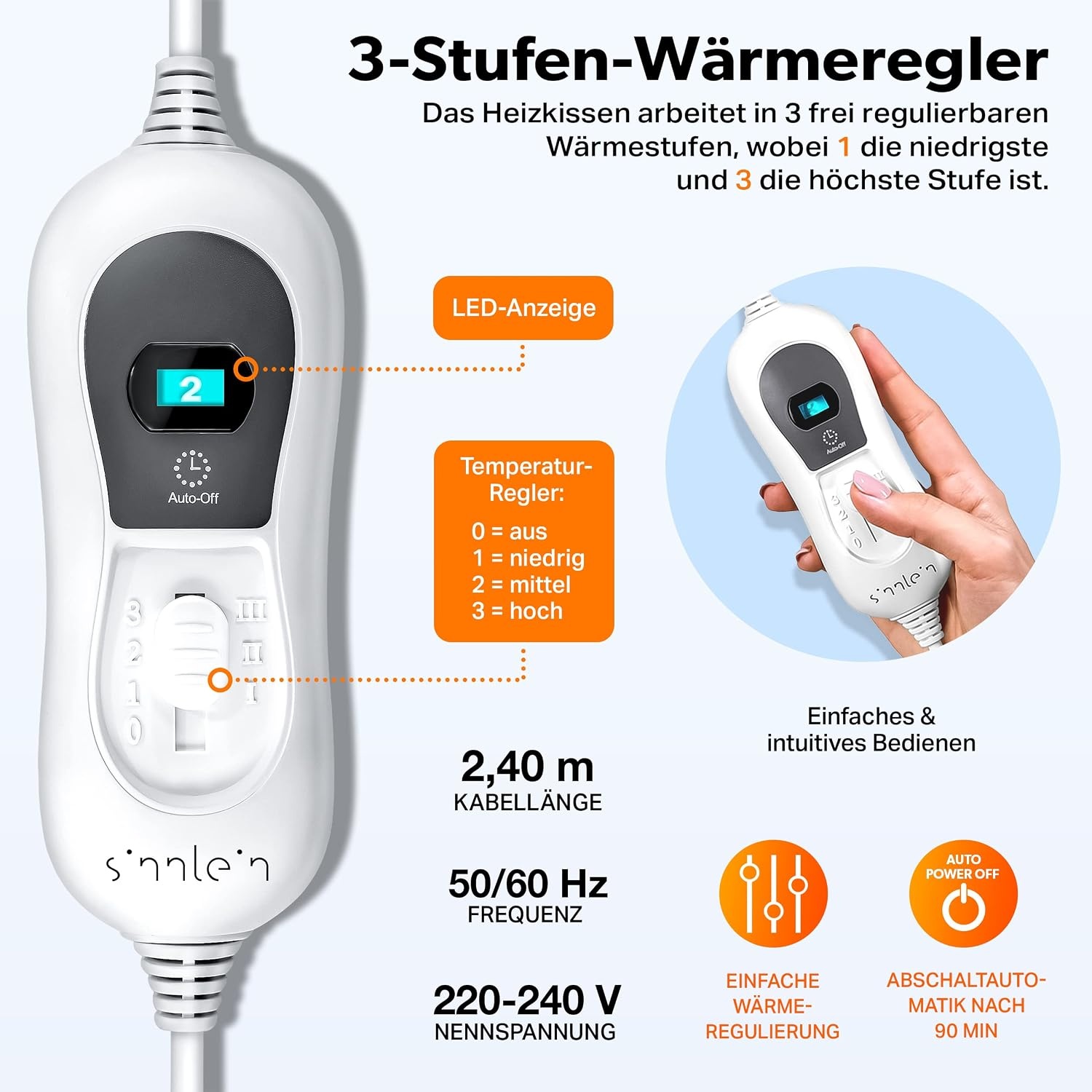 Elektrisch Warmtekussen Wijnrood - 60x85 cm - 3 standen - 33% Korting