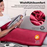 Elektrisch Warmtekussen Wijnrood - 60x85 cm - 3 standen - 33% Korting