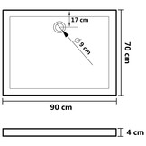 Douchebak Rechthoekig 70x90cm ABS Zwart - 34% Korting!