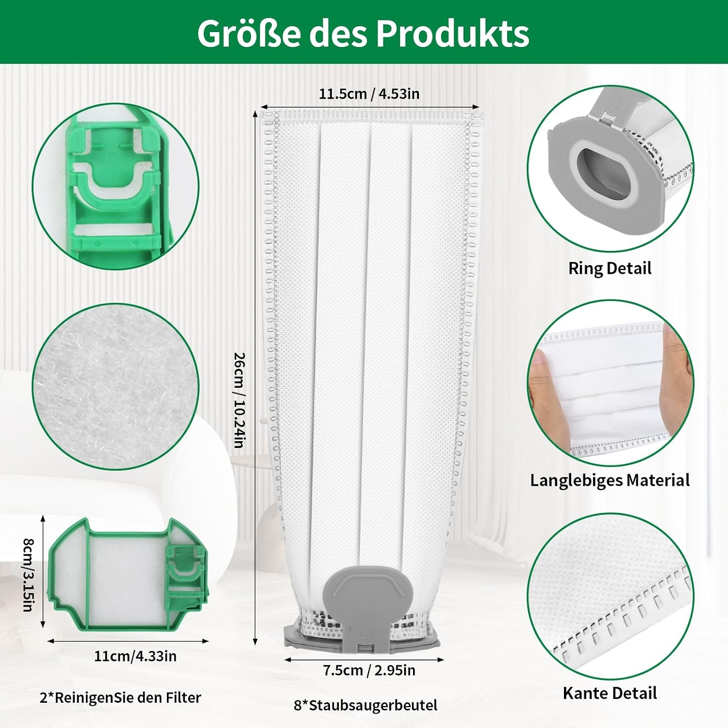 12 Stofzuigerzakken & 2 Filters voor Vorwerk Kobold VK7 FP7 - 33% Korting