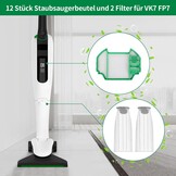 12 Stofzuigerzakken & 2 Filters voor Vorwerk Kobold VK7 FP7 - 33% Korting