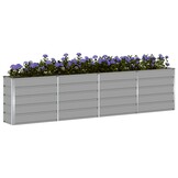 vidaXL Plantenbak Lichtgrijs 160 x 40 x 75 cm Staal
