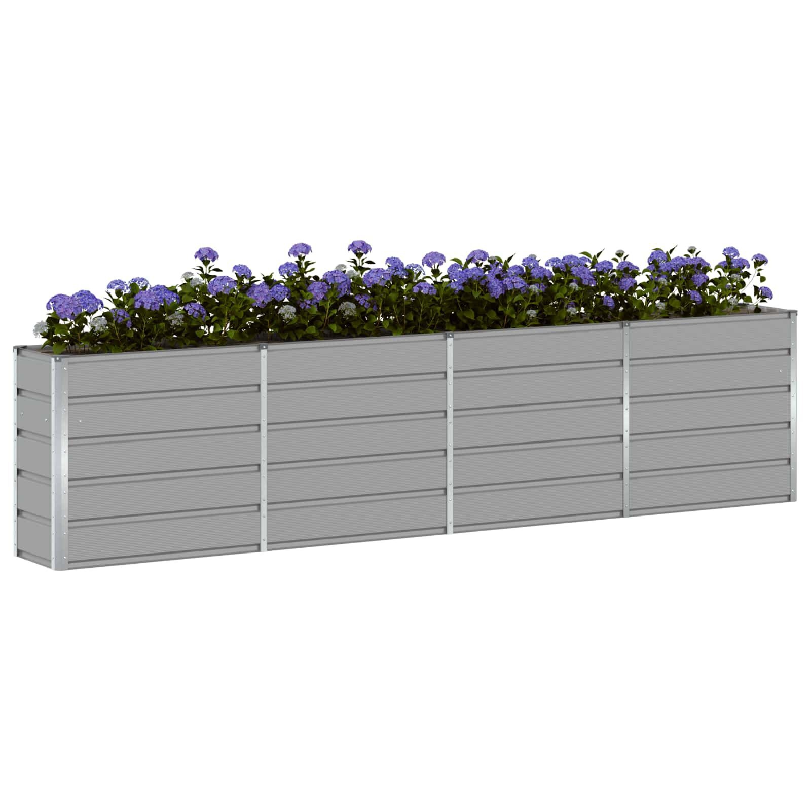 vidaXL Plantenbak Lichtgrijs 160 x 40 x 75 cm Staal