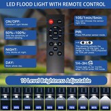 100W LED Buitenlamp met Bewegingsmelder & Afstandsbediening - 34% Korting
