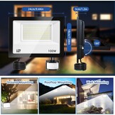100W LED Buitenlamp met Bewegingsmelder & Afstandsbediening - 34% Korting