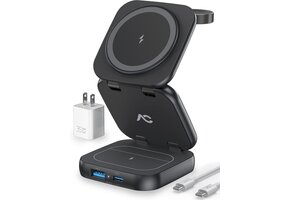 5-in-1 Draadloze Oplader Zwart | 35W GaN | Laadt 5 Apparaten Tegelijk