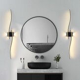 Zwarte LED Wandlamp 120 cm | Warm Wit | 3000K | 58% Korting
