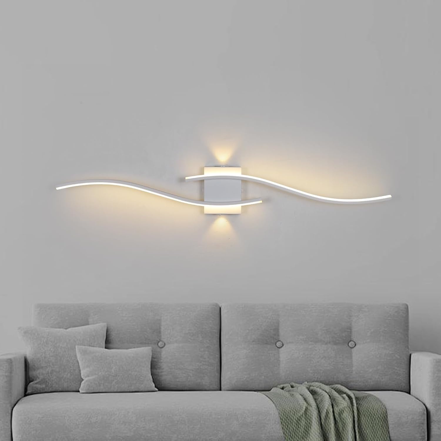 Zwarte LED Wandlamp 120 cm | Warm Wit | 3000K | 58% Korting