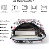 TANTOMI Damesrugzak met laptopvak en diefstalbeveiliging, reisrugzak voor dames, laptoprugzak, rugzak voor uitstapjes, universiteit en kantoor, St-paars, 38 cm
