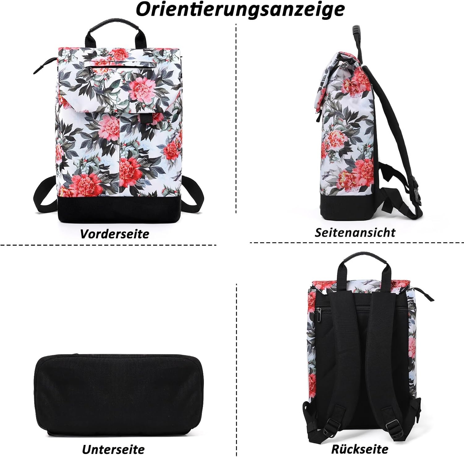 TANTOMI Damesrugzak met laptopvak en diefstalbeveiliging, reisrugzak voor dames, laptoprugzak, rugzak voor uitstapjes, universiteit en kantoor, St-paars, 38 cm