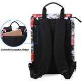 TANTOMI Damesrugzak met laptopvak en diefstalbeveiliging, reisrugzak voor dames, laptoprugzak, rugzak voor uitstapjes, universiteit en kantoor, St-paars, 38 cm