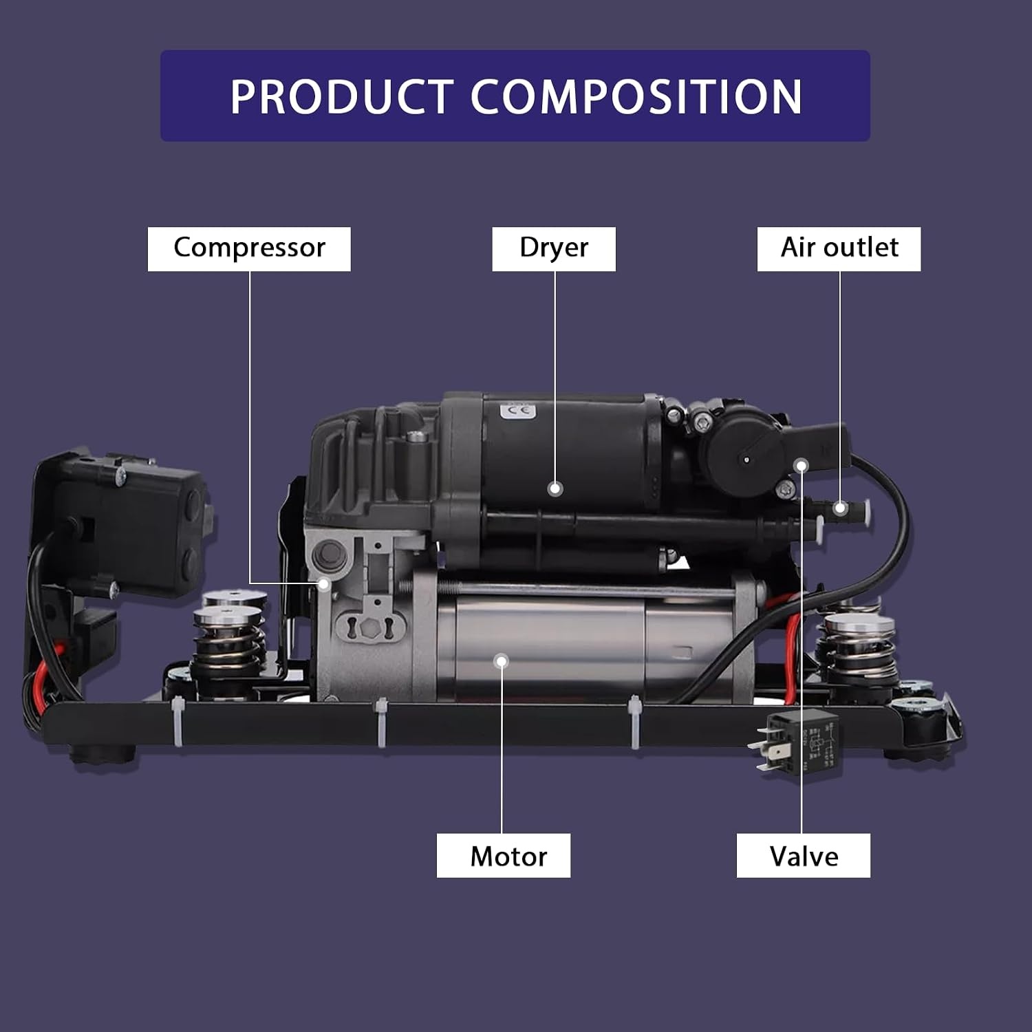 Luchtvering Compressor Pomp met Ventielblok & Relais - 35% Korting