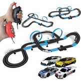 AGM MASTECH Slot Car Race Track Set, High Speed Series Tram Dual Track Set met 4 Gelicentieerde Racing Slot Cars, 2 Handbedieningen, Track Parts en Lapteller, 8,4 M lange baan