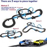 AGM MASTECH Slot Car Race Track Set, High Speed Series Tram Dual Track Set met 4 Gelicentieerde Racing Slot Cars, 2 Handbedieningen, Track Parts en Lapteller, 8,4 M lange baan