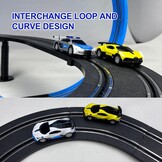 AGM MASTECH Slot Car Race Track Set, High Speed Series Tram Dual Track Set met 4 Gelicentieerde Racing Slot Cars, 2 Handbedieningen, Track Parts en Lapteller, 8,4 M lange baan