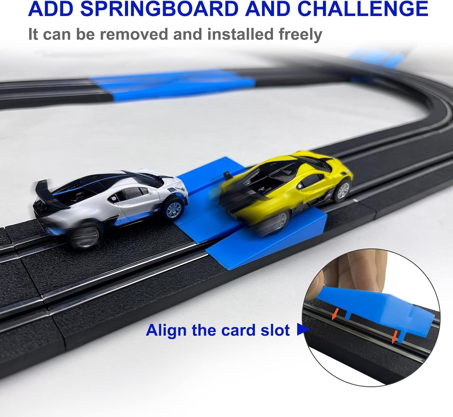AGM MASTECH Slot Car Race Track Set, High Speed Series Tram Dual Track Set met 4 Gelicentieerde Racing Slot Cars, 2 Handbedieningen, Track Parts en Lapteller, 8,4 M lange baan