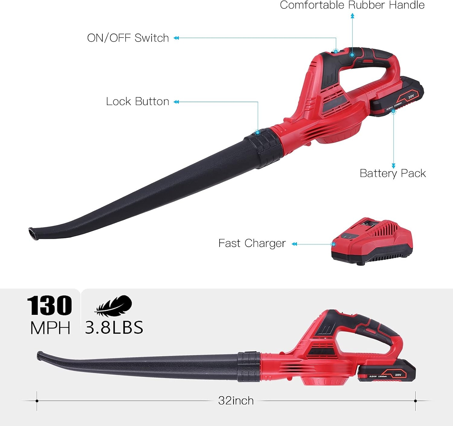 Accu Bladblazer 20V 190 km/u | Incl. Accu & Lader | 53% Korting