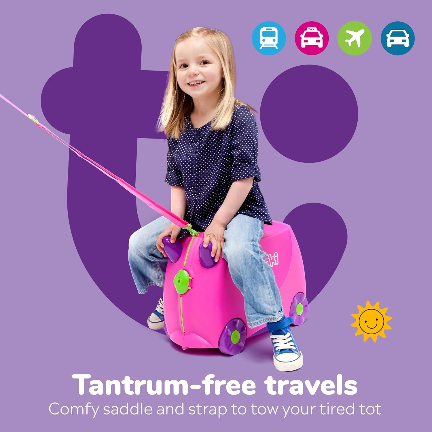 Kinderkoffer om op te rijden met 34% korting | Roze Trixie