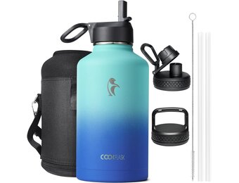 Thermosfles RVS 2L - 48u Koud/Warm - 3 Deksel - 33% Korting