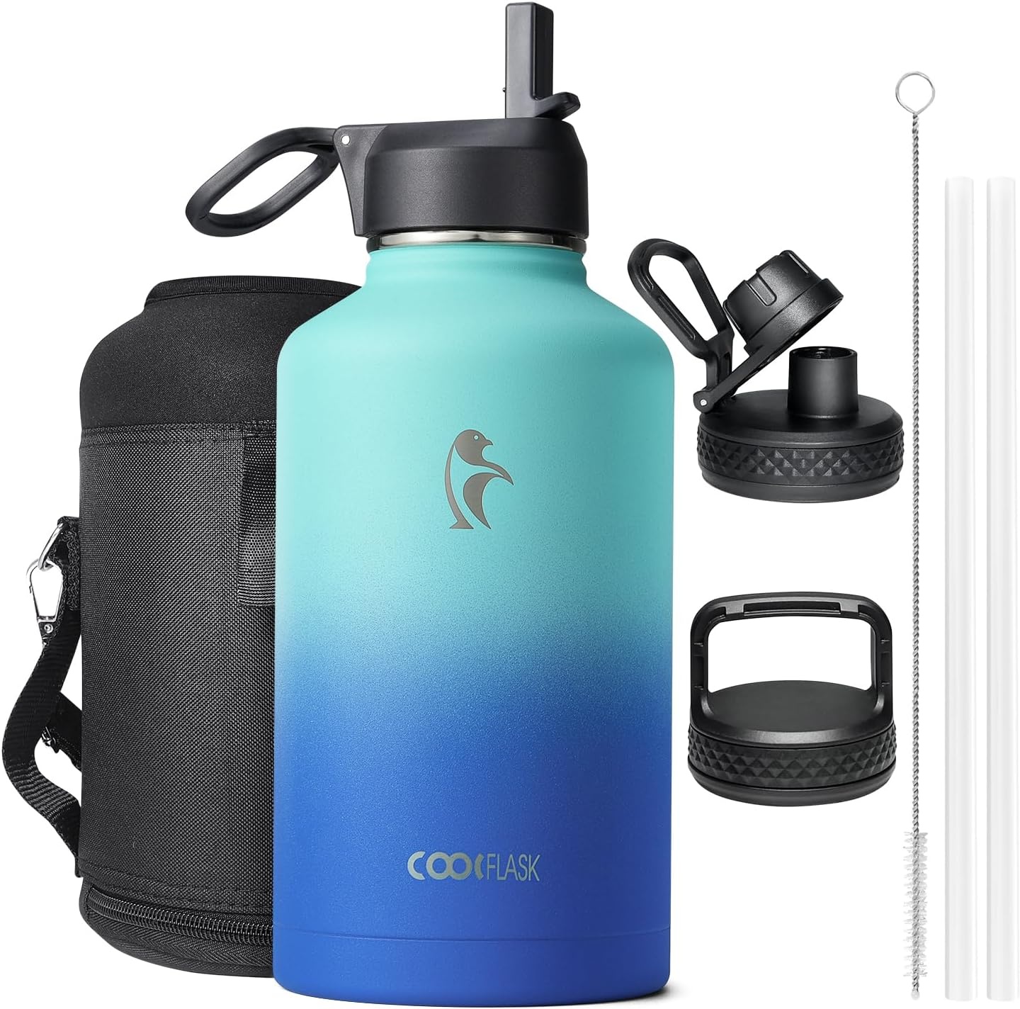 Thermosfles RVS 2L - 48u Koud/Warm - 3 Deksel - 33% Korting