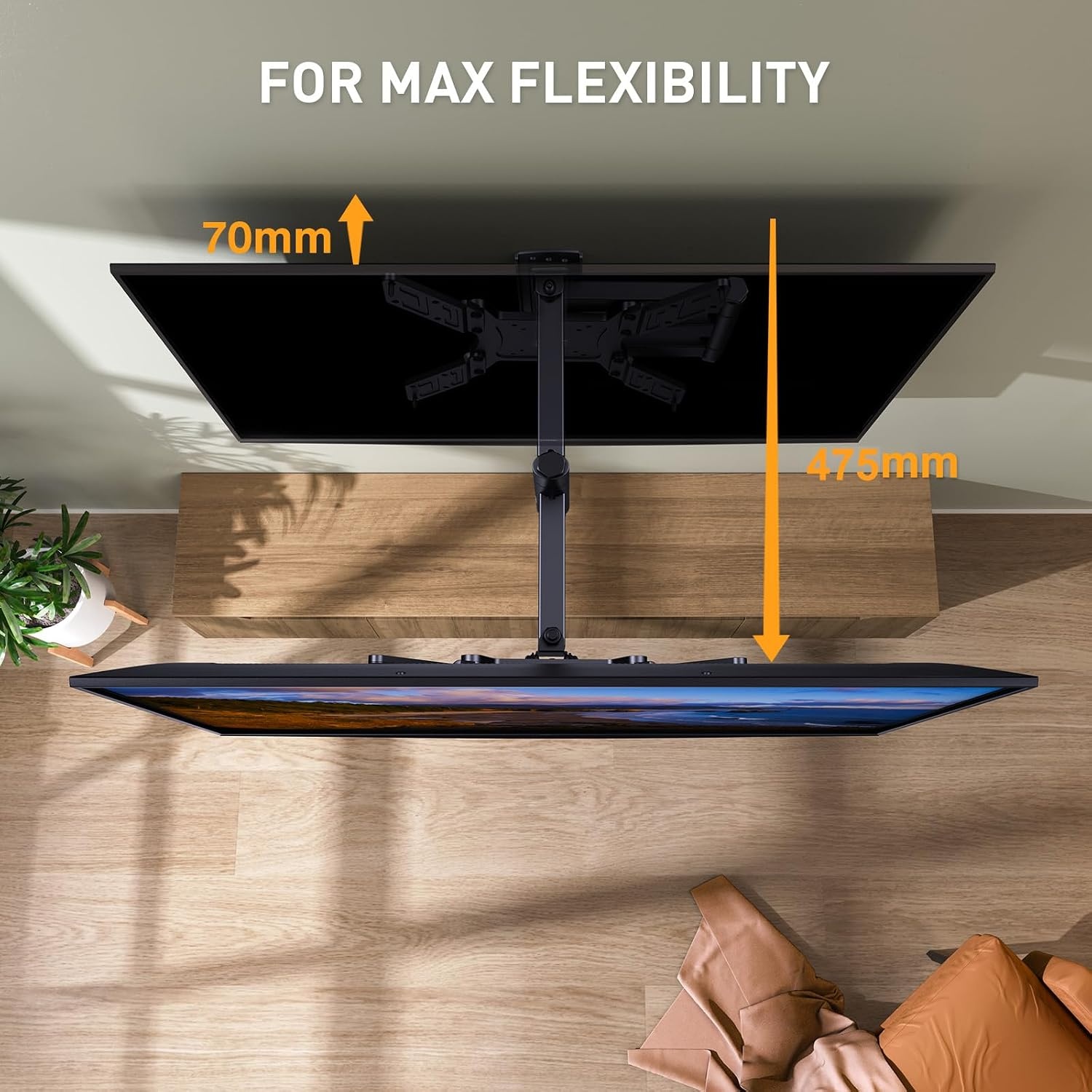 TV Muurbeugel 26-55" Vlak/Curved | Draaibaar & Kantelbaar | 33% Korting
