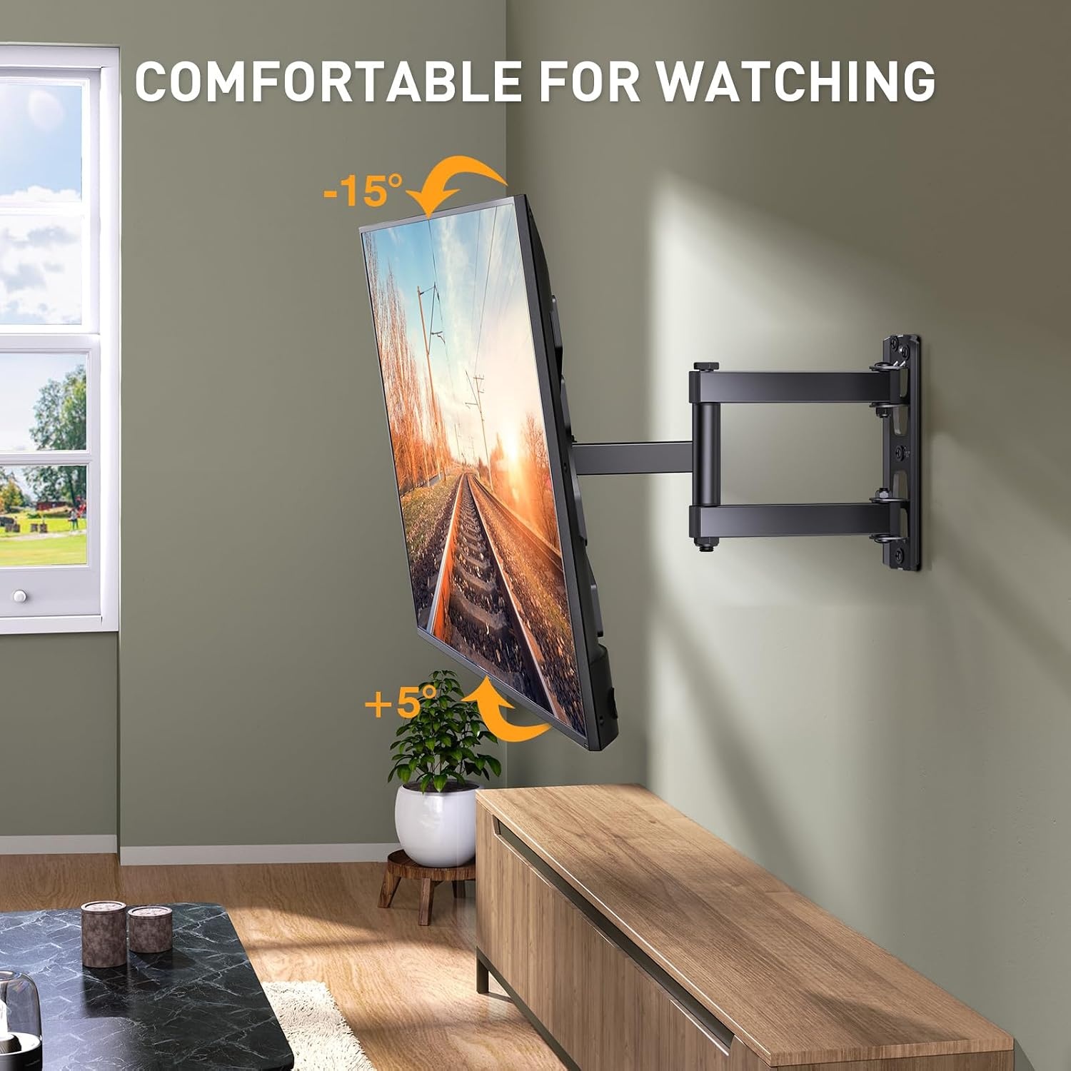 TV Muurbeugel 26-55" Vlak/Curved | Draaibaar & Kantelbaar | 33% Korting