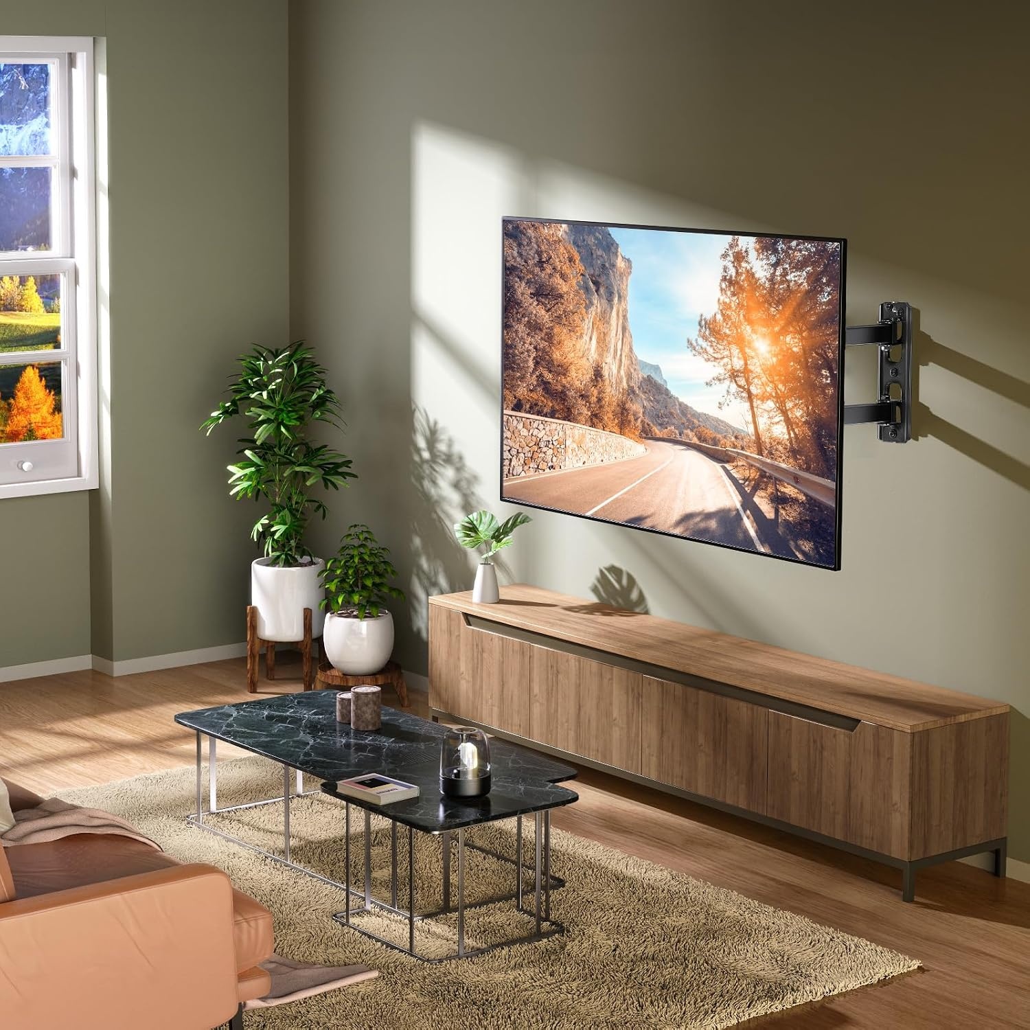 TV Muurbeugel 26-55" Vlak/Curved | Draaibaar & Kantelbaar | 33% Korting