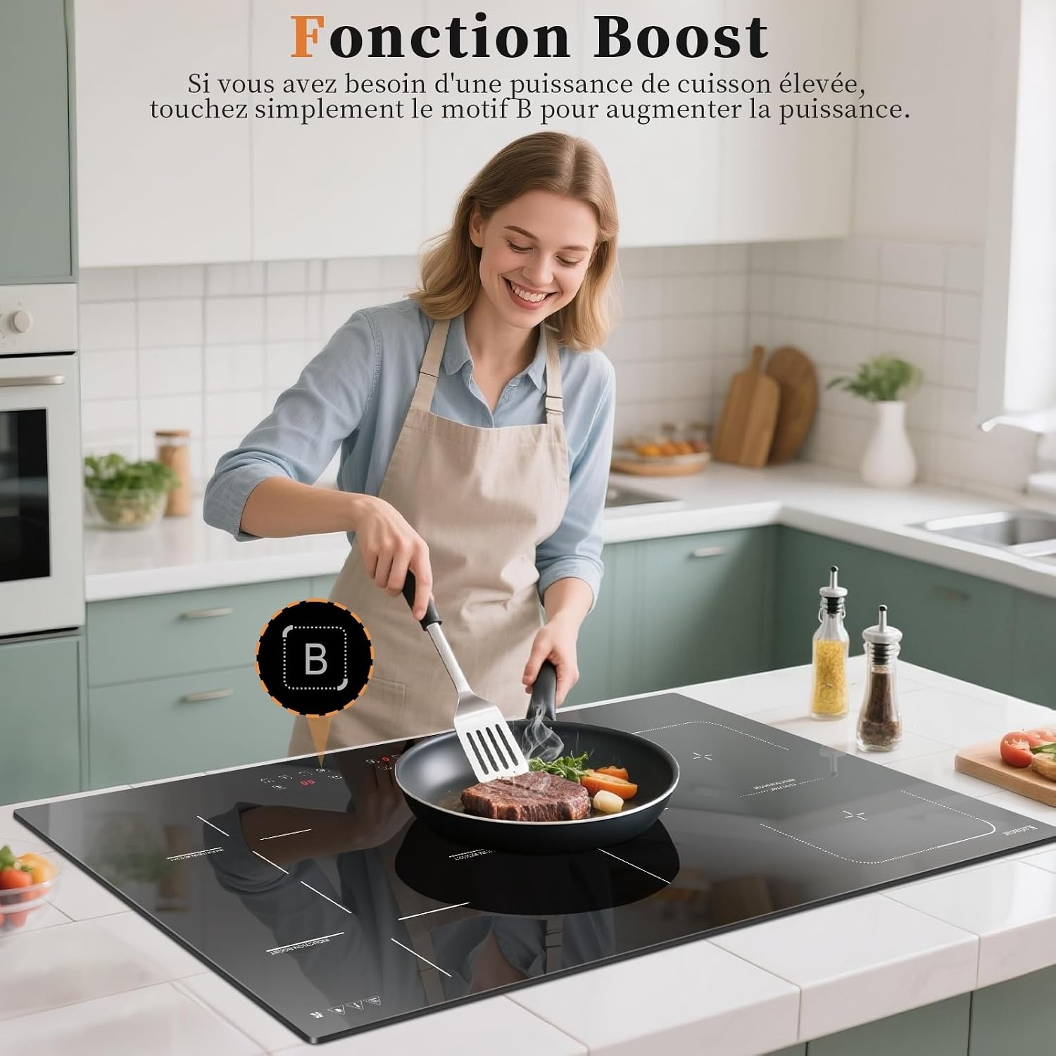 Inductiekookplaat 90cm 5 Zones met Flexzone - 35% Korting!