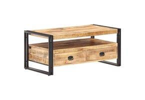 VidaXL Salontafel Ruw Mangohout & Staal - 100x55x45 cm | -35%