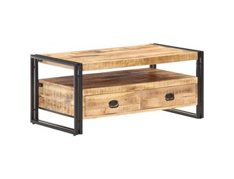 VidaXL Salontafel Ruw Mangohout & Staal - 100x55x45 cm | -35%