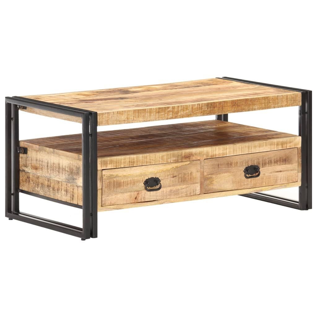 VidaXL Salontafel Ruw Mangohout & Staal - 100x55x45 cm | -35%