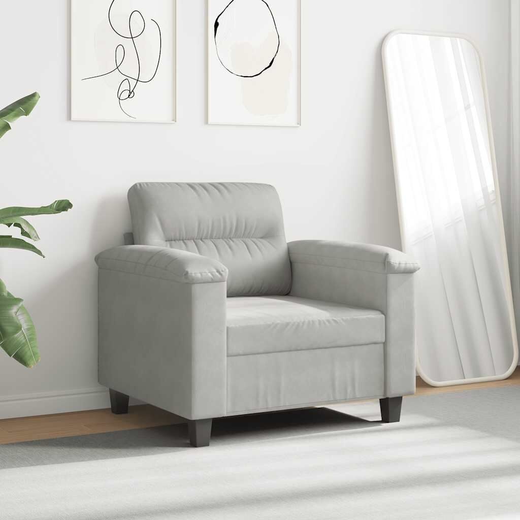 Lichtgrijze Microvezel Fauteuil - 35% Korting