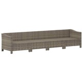 vidaXL 4-delige Loungeset Poly Rattan Grijs - 35% Korting!